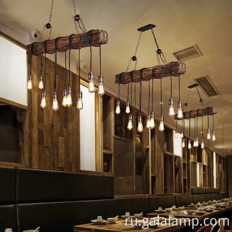 Винтажный промышленное деревянное подвесное освещение для бара и кафе